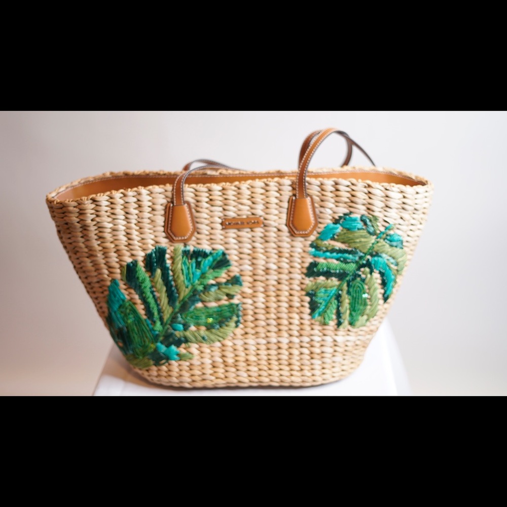 NWT‼️ Michael Kors Malibu Woven Corn Husk